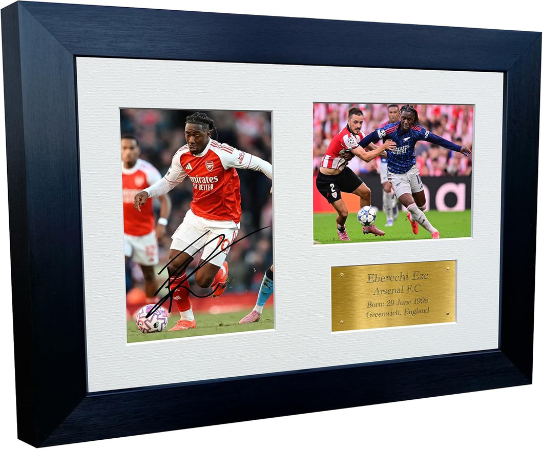 12x8 A4 Signed Eberechi Eze Arsenal Autographed Signature Photo Photograph Picture Frame Football Soccer Poster Gift Triple Gold