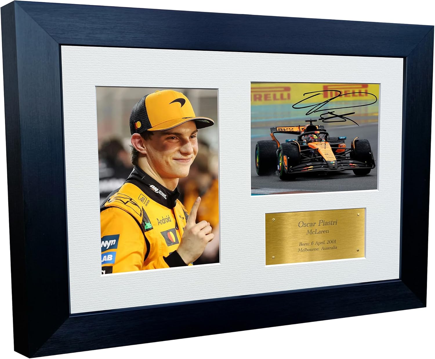 Kitbags & Lockers 12x8 A4 Oscar Piastri Triple Grand Prix McLaren Car Autographed Signed Signature Photo Photograph Picture Frame Racing Formula 1 F1 Poster Gift 2