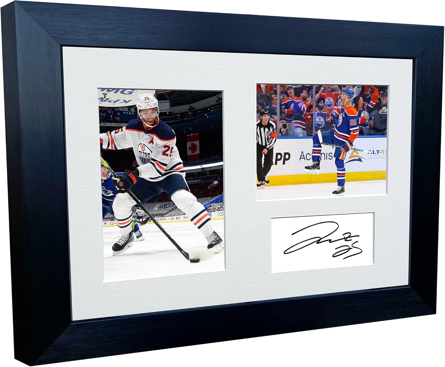 Kitbags & Lockers 12x8 A4 Darnell Nurse Edmonton Oilers NHL Autographed Signed Signature Photo Photograph Picture Frame Ice Hockey Poster Gift Triple