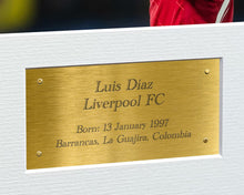 Load image into Gallery viewer, 2022/23 Luis Diaz Liverpool Triple Autographed Signed 12x8 A4 Photo Photograph Picture Frame Football Soccer Poster Gift G