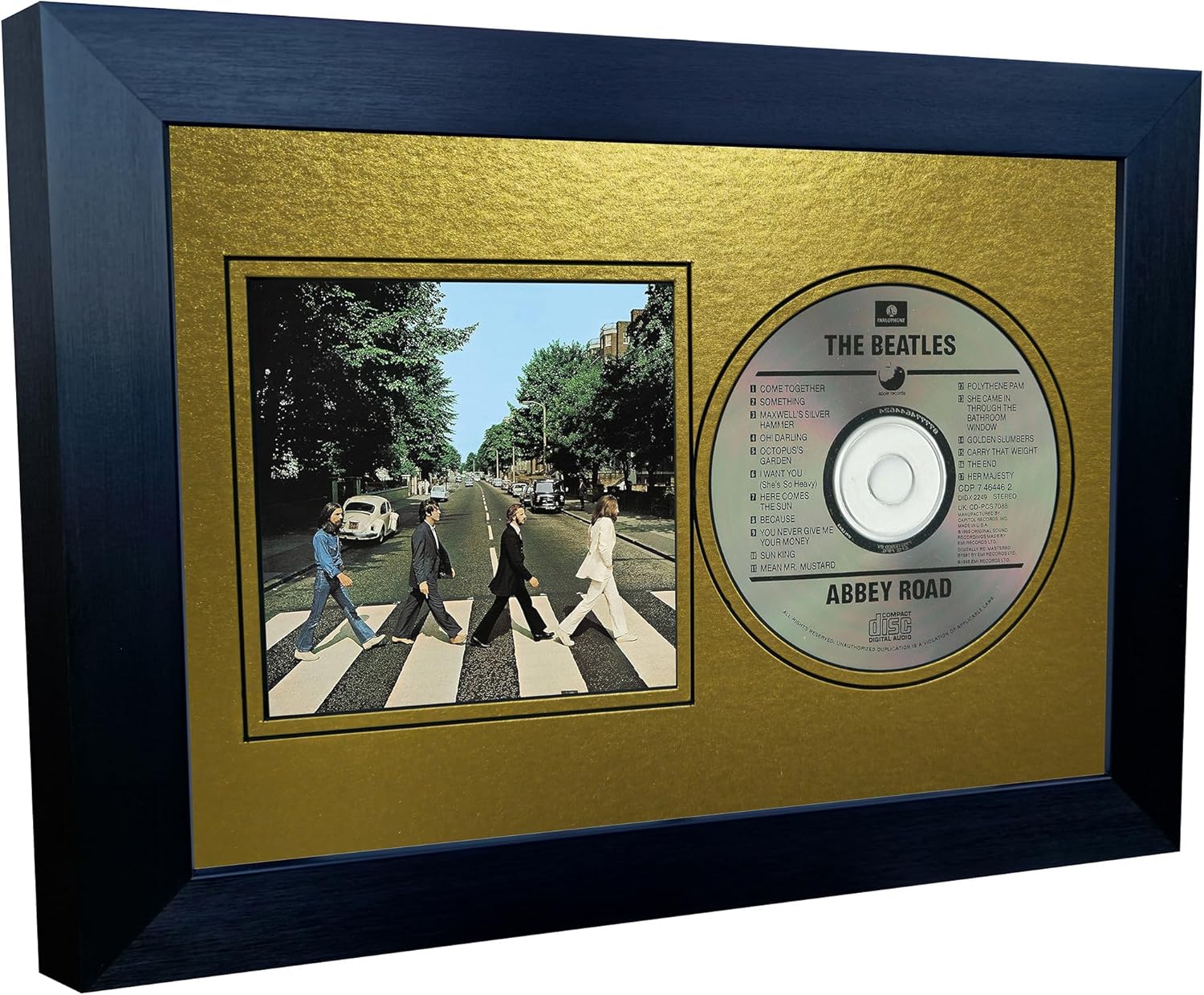 12x8 A4 CD Compact Disc Photo Sleeve Display Frame Case With Mount Matt For Photograph Picture Artwork In Metallic Gold - Silver - Black - Cream Music Gift (Metallic Gold Mount With Black Frame)