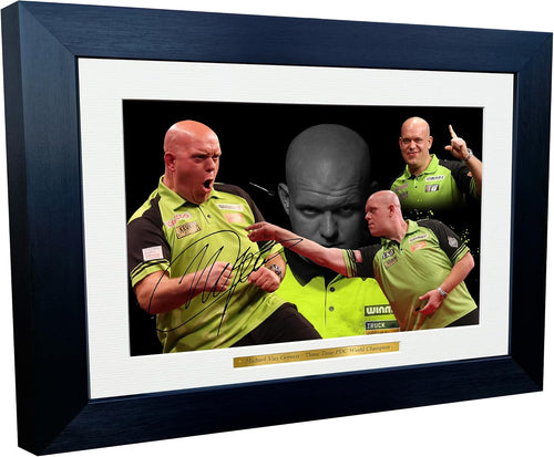 Kitbags & Lockers 12x8 A4 Signed Michael Van Gerwen Mighty Mike MVG Darts PDC WDF Autographed Autograph Signed Photograph Photo Picture Frame Poster Gift Celebration