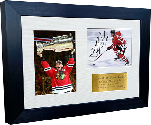 Kitbags & Lockers 12x8 A4 Jonathan Toews Chicago Blackhawks NHL Autographed Signed Photo Photograph Picture Frame Ice Hockey Poster Gift Triple G