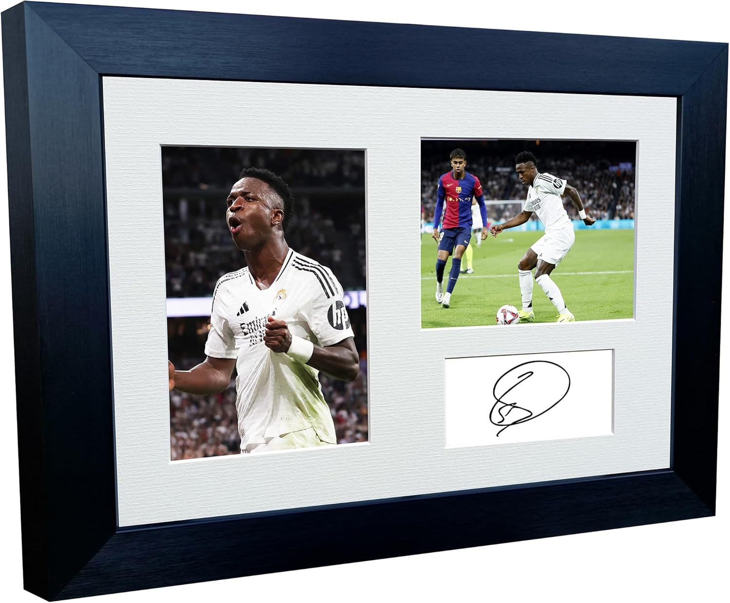 12x8 A4 Signed Vinicius Junior Vini Jr Real Madrid Autographed Autograph Signature Picture Frame Photograph Photo Poster Football Soccer Gift Triple
