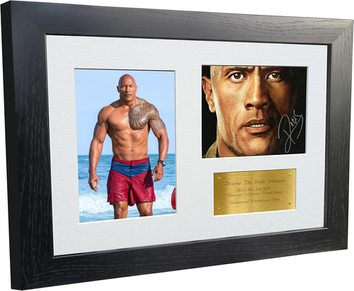 Kitbags & Lockers 12x8 A4 Dwayne Johnson The Rock Autographed Signed Photo Photograph Picture Frame Wrestling Gift Poster