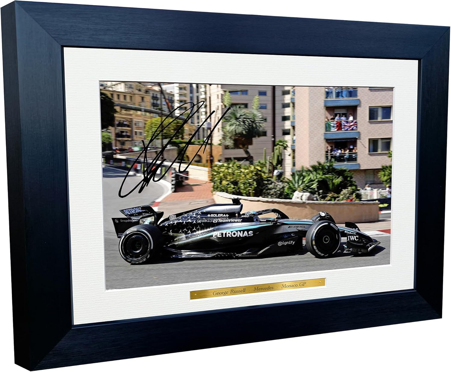 Kitbags & Lockers 12x8 A4 George Russell Monaco Grand Prix Mercedes AMG Petronas Car Autographed Signed Signature Photo Photograph Picture Frame Racing Formula 1 F1 Poster Gift 7
