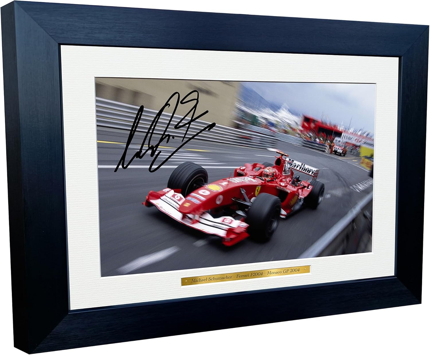 Kitbags & Lockers 12x8 A4 Michael Schumacher Monaco 2004 Grand Prix Ferrari F2004 Car Autographed Signed Signature Photo Photograph Picture Frame Racing Formula 1 F1 Poster Gift