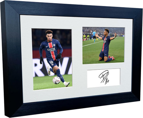 12x8 A4 Signed Desire Doue Paris Saint-Germain PSG Désiré Doué Autographed Photo Photograph Picture Frame Football Soccer Gift Triple 1