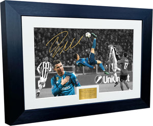 Kitbags & Lockers 12x8 A4 Cristiano Ronaldo The Overhead Goal Bicycle Kick Real Madrid vs Juventus Signed Autograph Photo Photograph Picture Frame Poster Gift