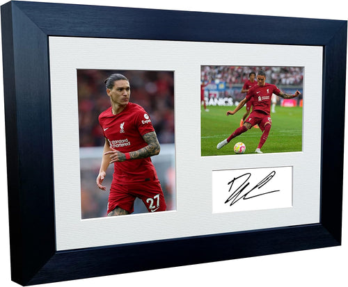 2022/23 Darwin Nunez Liverpool Triple Autographed Signed 12x8 A4 Photo Photograph Picture Frame Football Soccer Poster Gift