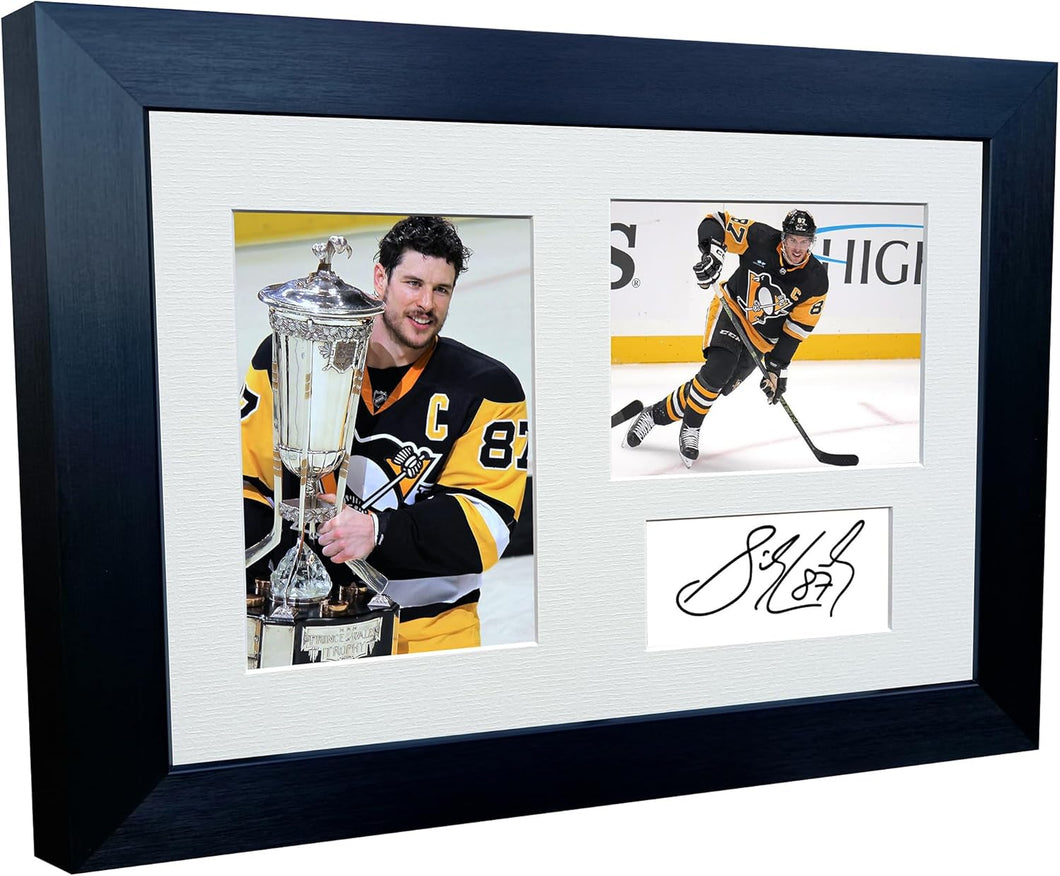 Kitbags & Lockers 12x8 A4 Sidney Crosby Pittsburgh Penguins NHL Autographed Signed Photo Photograph Picture Frame Ice Hockey Poster Gift Triple