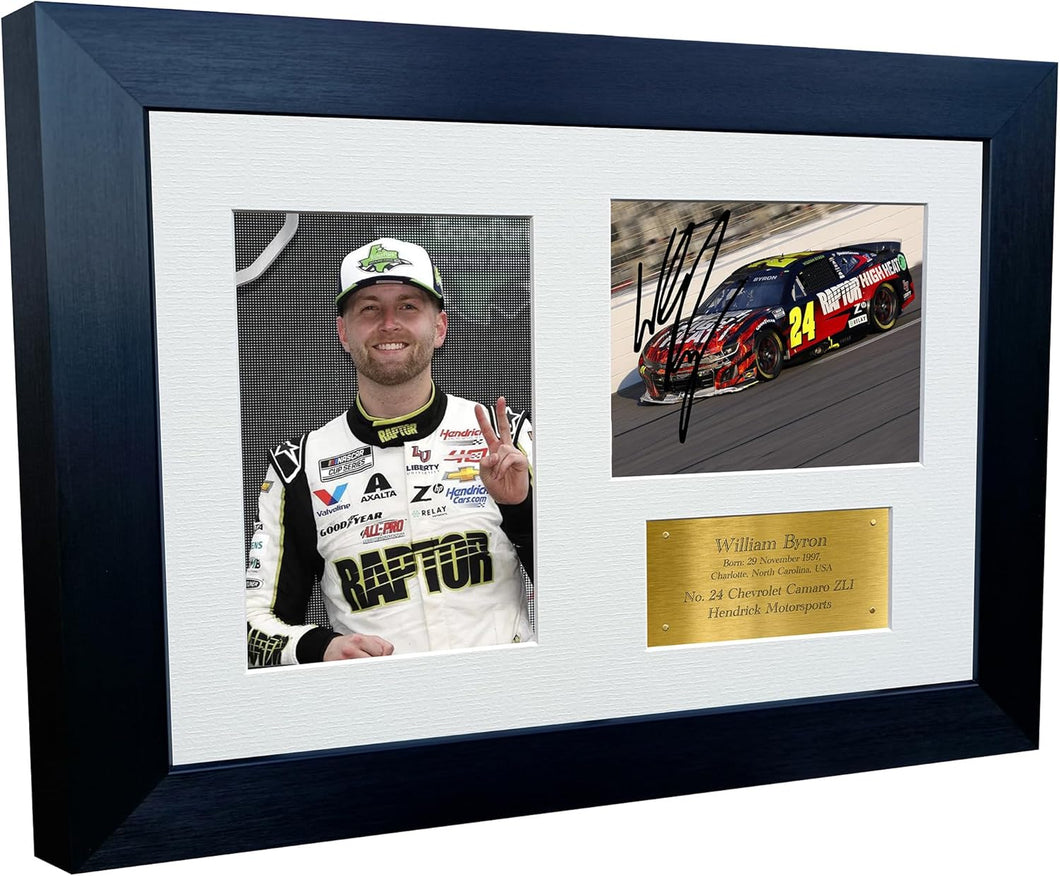 Kitbags & Lockers 12x8 A4 William Byron 2024 NASCAR No. 24 Chevrolet Camaro ZL1 Hendrick Motorsports Signed Autographed Signature Photo Photograph Picture Frame Poster Celebration Gift G