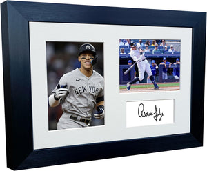 Kitbags & Lockers 12x8 A4 Aaron Judge New York Yankees Major League Baseball Autographed Signed Photo Photograph Picture Frame Poster Gift