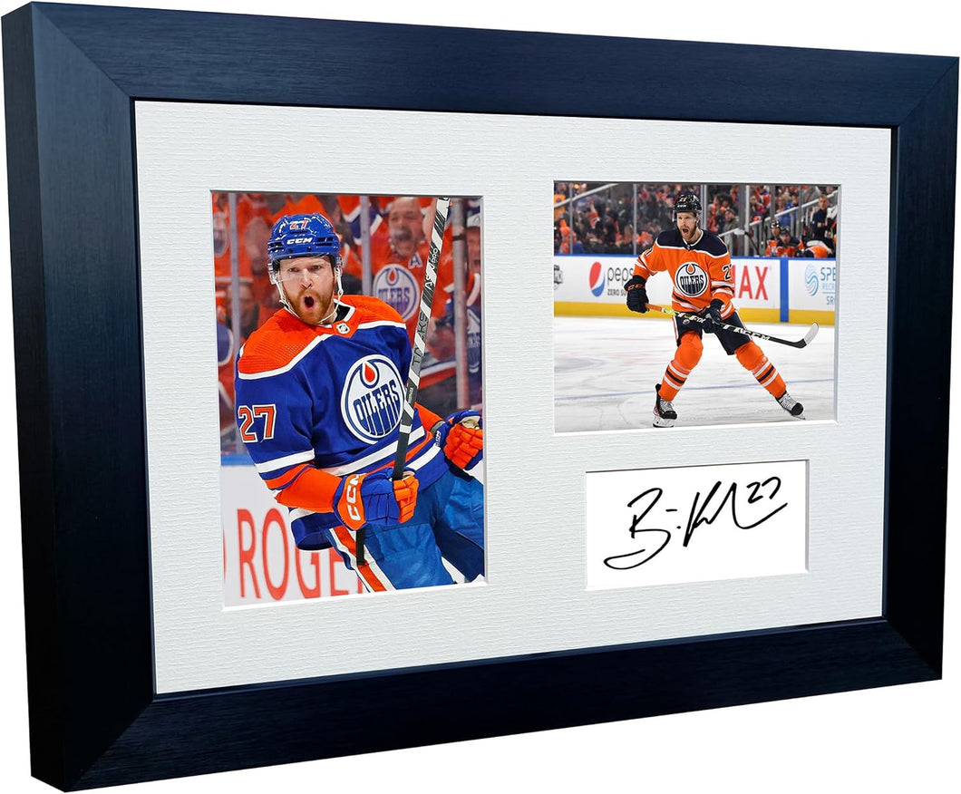 Kitbags & Lockers 12x8 A4 Brett Kulak Edmonton Oilers NHL Autographed Signed Signature Photo Photograph Picture Frame Ice Hockey Poster Gift Triple