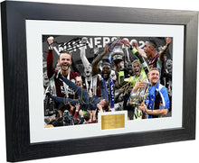 Load image into Gallery viewer, Large A3+ &#39;2021 FA CUP WINNERS&#39; Brendan Rodgers Maddison Jamie Vardy Youri Tielemans Kasper Schmeichel Morgan Leicester City FC Signed Autographed Photo Photograph Picture Frame Poster Gift