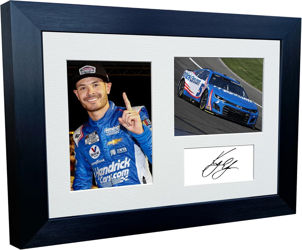 Kitbags & Lockers 12x8 A4 Kyle Larson 2024 NASCAR No. 5 Chevrolet Camaro ZL1 Hendrick Motorsports Signed Autographed Signature Photo Photograph Picture Frame Poster Gift