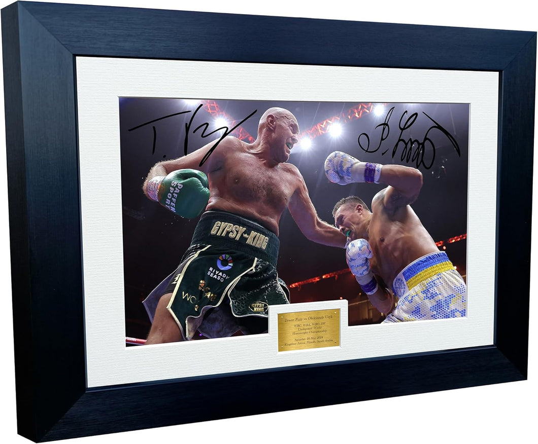 Kitbags & Lockers 12x8 A4 Oleksandr Usyk vs Tyson Fury Undisputed World Heavyweight Champion Autographed Signed Signature Photo Photograph Picture Frame Boxing Poster Gift 4