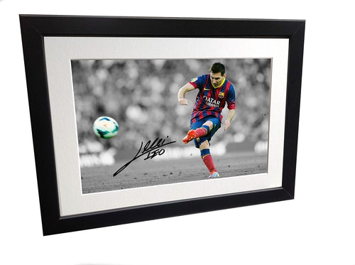 Kitbags & Lockers Signed Lionel Messi 'THE FREEKICK' Barcelona Photo Picture Frame Autograph sml