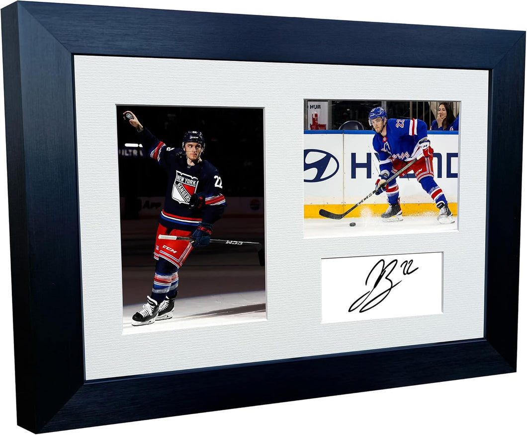 Kitbags & Lockers 12x8 A4 Jonny Brodzinski New York Rangers NHL Autographed Signed Photo Photograph Picture Frame Ice Hockey Poster Gift Triple