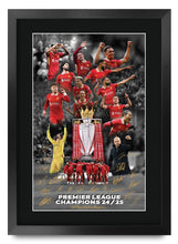 Load image into Gallery viewer, HWC Trading Liverpool 2025 Champions Gift Premier League Season 24-25 Winners Printed Memorabilia Signed Autograph Photograph Display for Football Fans and Supporters - A3 Framed