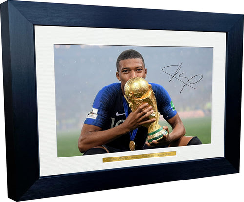12x8 A4 Kylian Mbappe France World Cup Winners 2018 Autographed Signed Photo Photograph Picture Frame Football Soccer Poster Gift