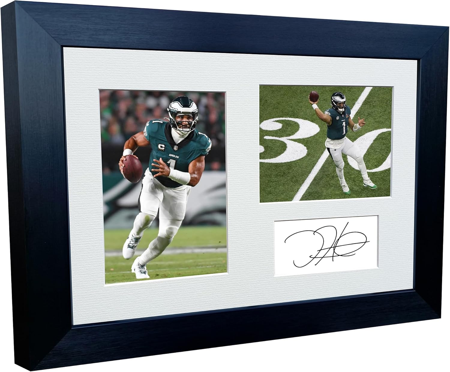 Kitbags & Lockers 12x8 A4 Jalen Hurts Eagles Super Bowl LIX 59 Winners Autographed Signed Photo Photograph Picture Frame American Football Poster Gift Triple