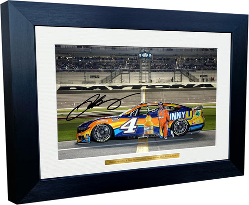12x8 A4 Josh Berry 2024 Daytona 500 NASCAR Cup Series No. 4 Ford Mustang Dark Horse for Stewart–Haas Racing Signed Autographed Signature Photo Photograph Picture Frame Poster Celebration Gift