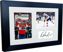 Load image into Gallery viewer, Kitbags &amp; Lockers 12x8 A4 Florida Panthers Evan Rodrigues Stanley Cup Champions 2025 NHL Autograph Signed Signature Photo Photograph Picture Frame Ice Hockey Poster Gift Triple