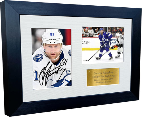 Kitbags & Lockers 12x8 A4 Steven Stamkos Tampa Bay NHL Autographed Signed Photo Photograph Picture Frame Ice Hockey Poster Gift Triple G