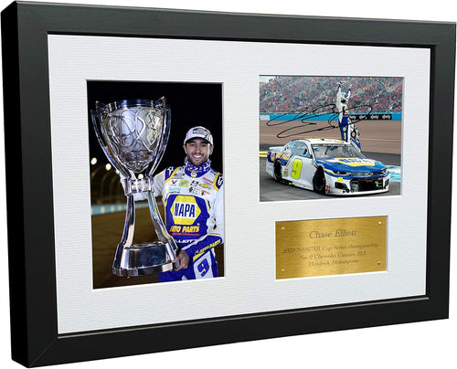 Kitbags & Lockers '2020 NASCAR CHAMPION CELEBRATION' Triple Chase Elliott 12x8 A4 Chevrolet Camaro ZL1 Hendrick Motorsports Signed Autographed Photo Photograph Picture Frame Poster Gift G