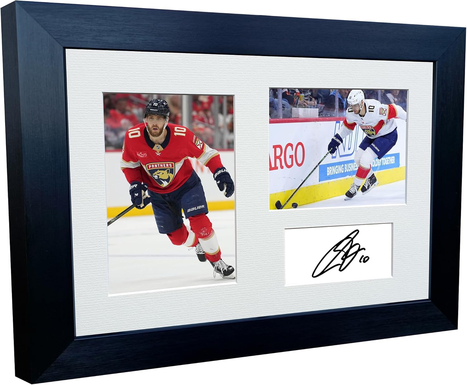 Kitbags & Lockers 12x8 A4 Florida Panthers AJ Greer Stanley Cup Champions 2025 NHL Autograph Signed Signature Photo Photograph Picture Frame Ice Hockey Poster Gift Triple