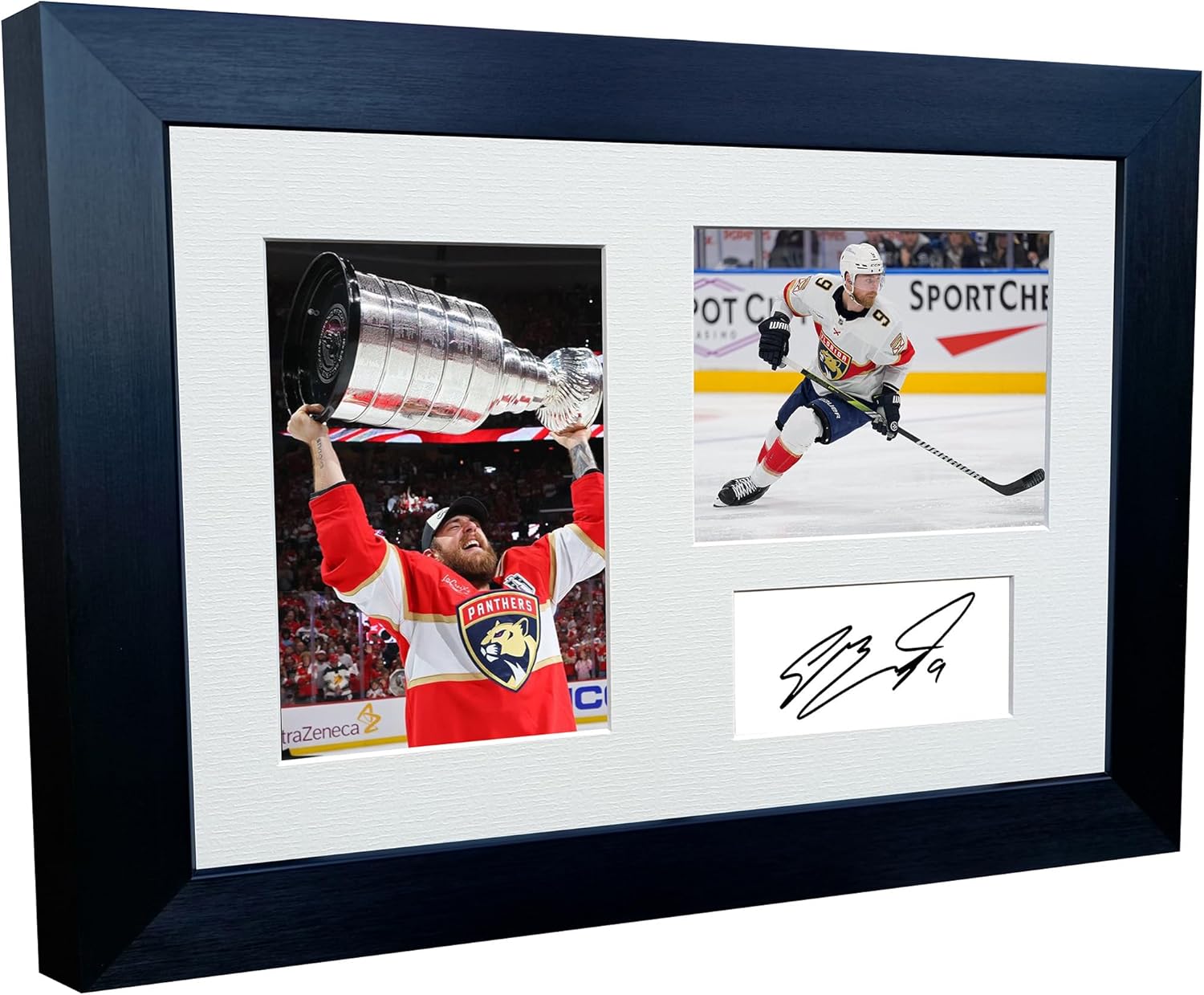 Kitbags & Lockers 12x8 A4 Florida Panthers Sam Bennett Stanley Cup Champions 2025 NHL Autograph Signed Signature Photo Photograph Picture Frame Ice Hockey Poster Gift Triple