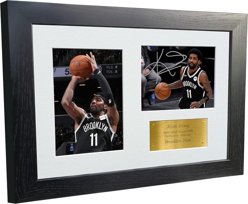 Kitbags & Lockers 12x8 A4 Kyrie Irving Brooklyn Nets Autographed Signed Photo Photograph Picture Frame Basketball Poster Gift G
