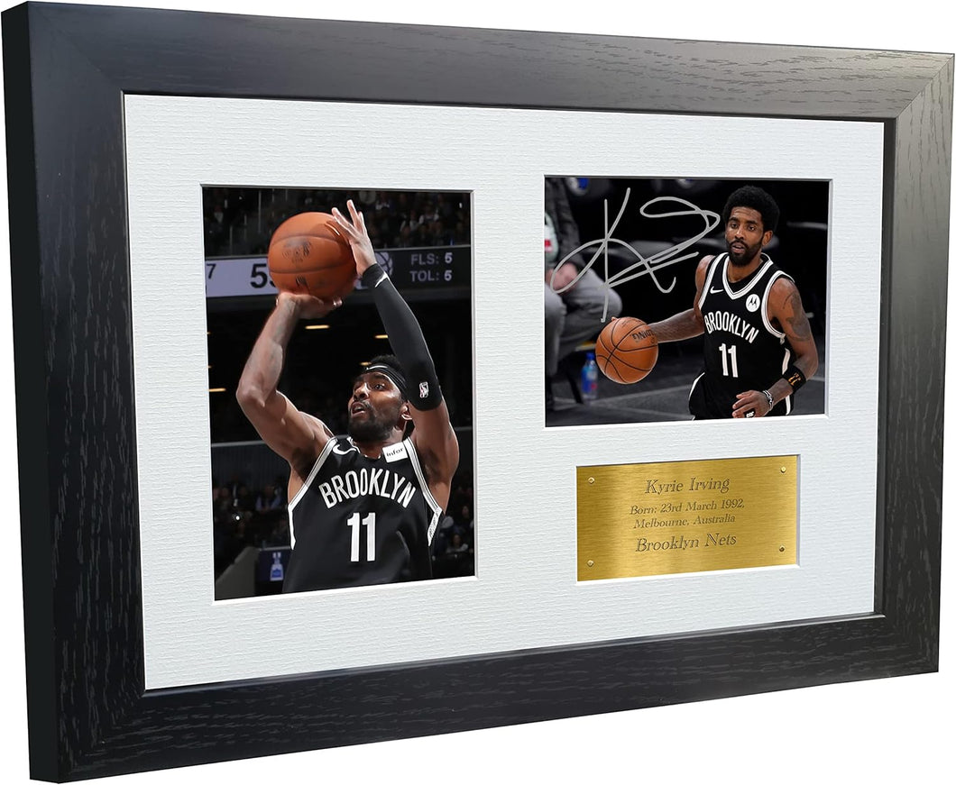 Kitbags & Lockers 12x8 A4 Kyrie Irving Brooklyn Nets Autographed Signed Photo Photograph Picture Frame Basketball Poster Gift G