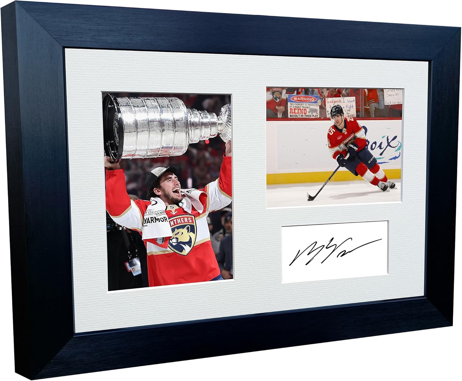 Kitbags & Lockers 12x8 A4 Florida Panthers Mackie Samoskevich Stanley Cup Champions 2025 NHL Autograph Signed Signature Photo Photograph Picture Frame Ice Hockey Poster Gift Triple