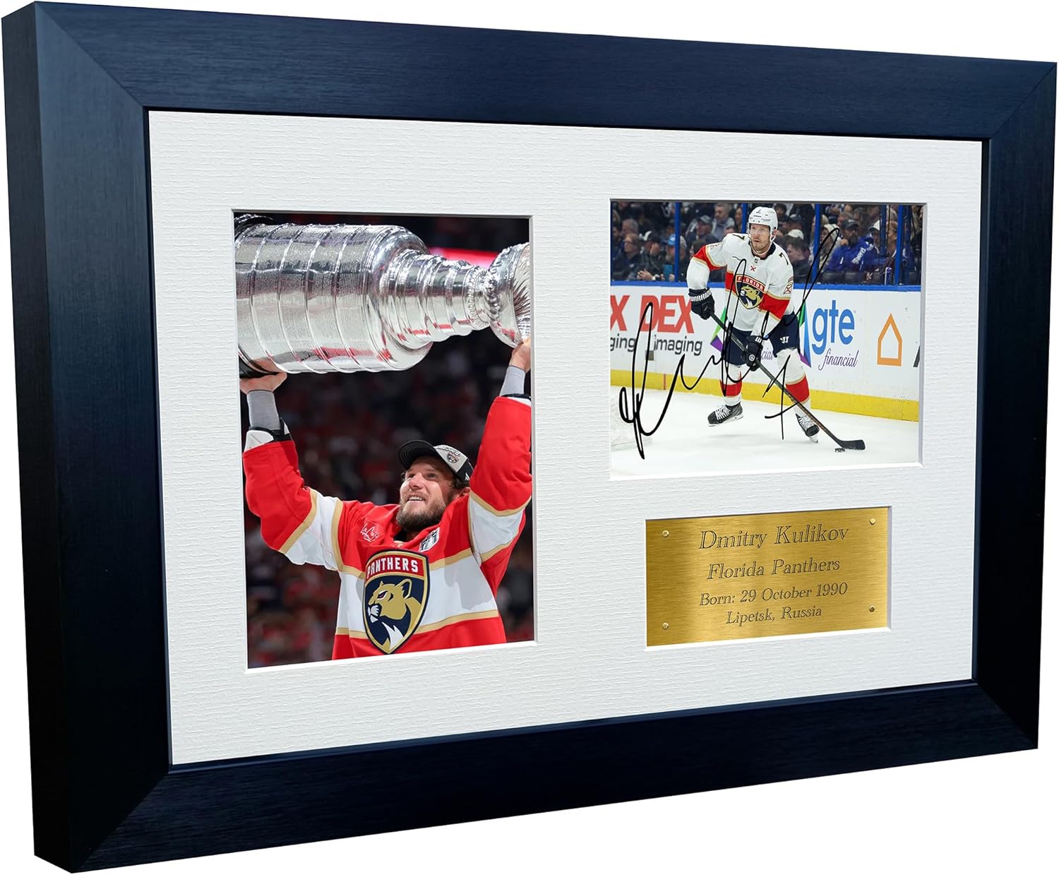 Kitbags & Lockers 12x8 A4 Florida Panthers Dmitry Kulikov Stanley Cup Champions 2025 NHL Autograph Signed Signature Photo Photograph Picture Frame Ice Hockey Poster Gift Triple G