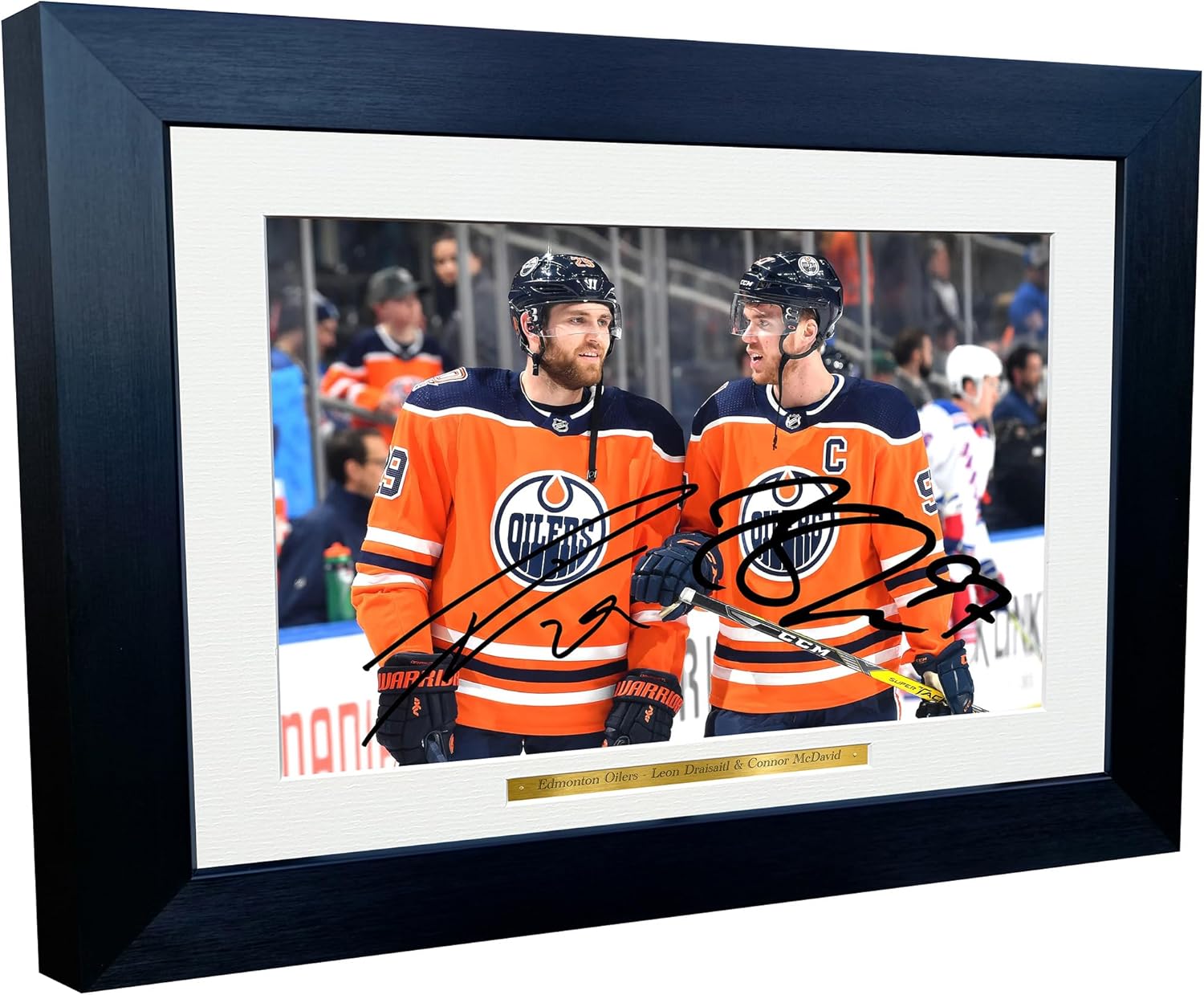 Kitbags & Lockers 12x8 A4 Connor McDavid Leon Draisaitl Edmonton Oilers NHL Autographed Signed Photo Photograph Picture Frame Ice Hockey Poster Gift 6