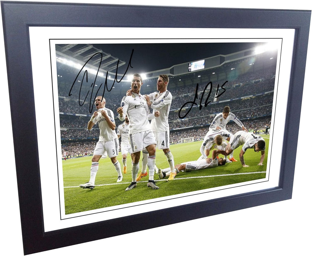 Kitbags & Lockers 12x8 A4 Signed Cristiano Ronaldo Sergio Ramos Real Madrid Autographed Photo Photograph Picture