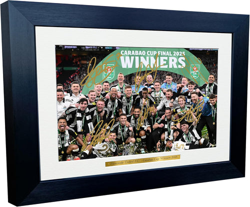 Kitbags & Lockers 12x8 A4 Signed Newcastle United F.C. Carabao Cup Winners 2025 Isak Gordon Trippier Joelinton Lascelles Wilson Autographed Photo Photograph Picture Frame Soccer Gift