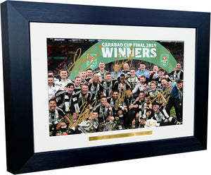 Kitbags & Lockers 12x8 A4 Signed Newcastle United F.C. Carabao Cup Winners 2025 Isak Gordon Trippier Joelinton Lascelles Wilson Autographed Photo Photograph Picture Frame Soccer Gift