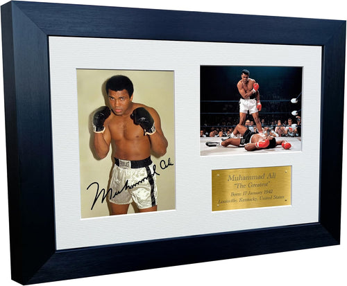 Kitbags & Lockers 12x8 A4 Signed Muhammad Ali The Greatest Boxing Autographed Photo Photograph Picture Frame Signature Poster Gift Triple Gold