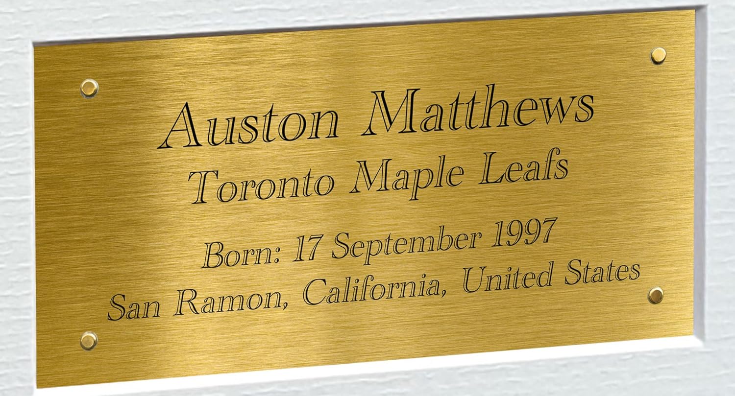 Kitbags & Lockers 12x8 A4 Auston Matthews Toronto Maple Leafs NHL Autographed Signed Photo Photograph Picture Frame Ice Hockey Poster Gift Triple G