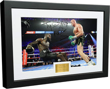 Load image into Gallery viewer, Kitbags &amp; Lockers Tyson Fury vs Deontay Wilder 12x8 A4 Autographed Signed Photo Photograph Picture Frame Boxing Gift Poster Colour