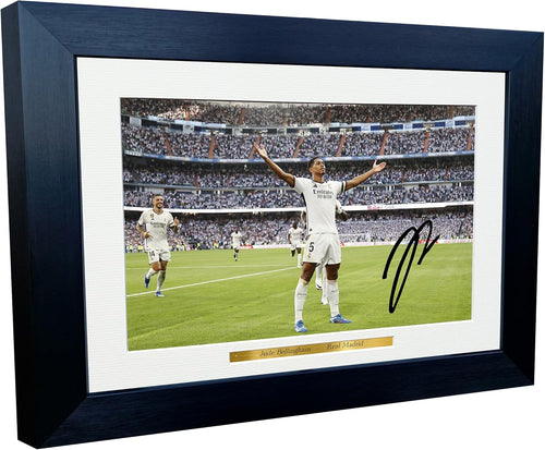 12x8 A4 Jude Bellingham Celebration Real Madrid Autographed Signed Photo Photograph Picture Frame Football Soccer Poster Gift