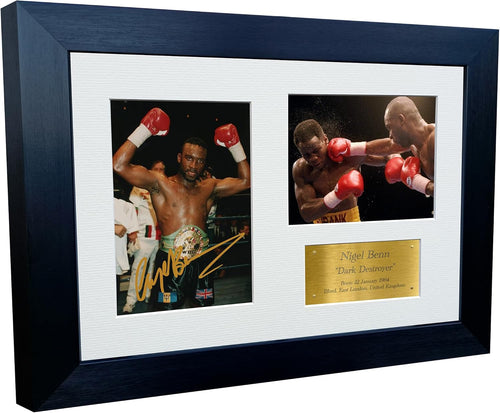 Kitbags & Lockers 12x8 A4 Signed Nigel Benn Dark Destroyer Boxing Autographed Photo Photograph Picture Frame Signature Poster Gift Triple Gold