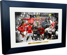 Load image into Gallery viewer, Kitbags &amp; Lockers 12x8 A4 Signed THE ALEX FERGUSON YEARS Celebration -Cantona-Ronaldo-Beckham-Giggs-Rooney-Scholes Autographed Manchester United Photo Frame Photograph Picture Gift