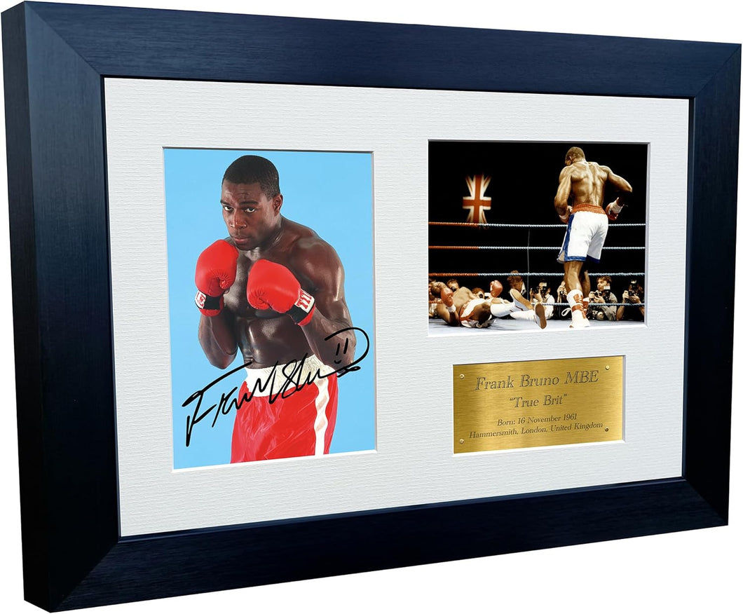 Kitbags & Lockers 12x8 A4 Signed Frank Bruno True Brit Boxing Autographed Photo Photograph Picture Frame Signature Poster Gift Triple Gold