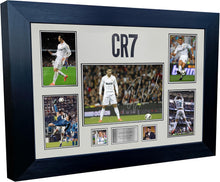 Load image into Gallery viewer, Large A3+ Signed CR7 Cristiano Ronaldo Real Madrid Display Autographed Signature Photo Photograph Picture Frame Football Soccer Poster Gift Manchester United Juventus Al-Nassr Portugal (Cream Mount)