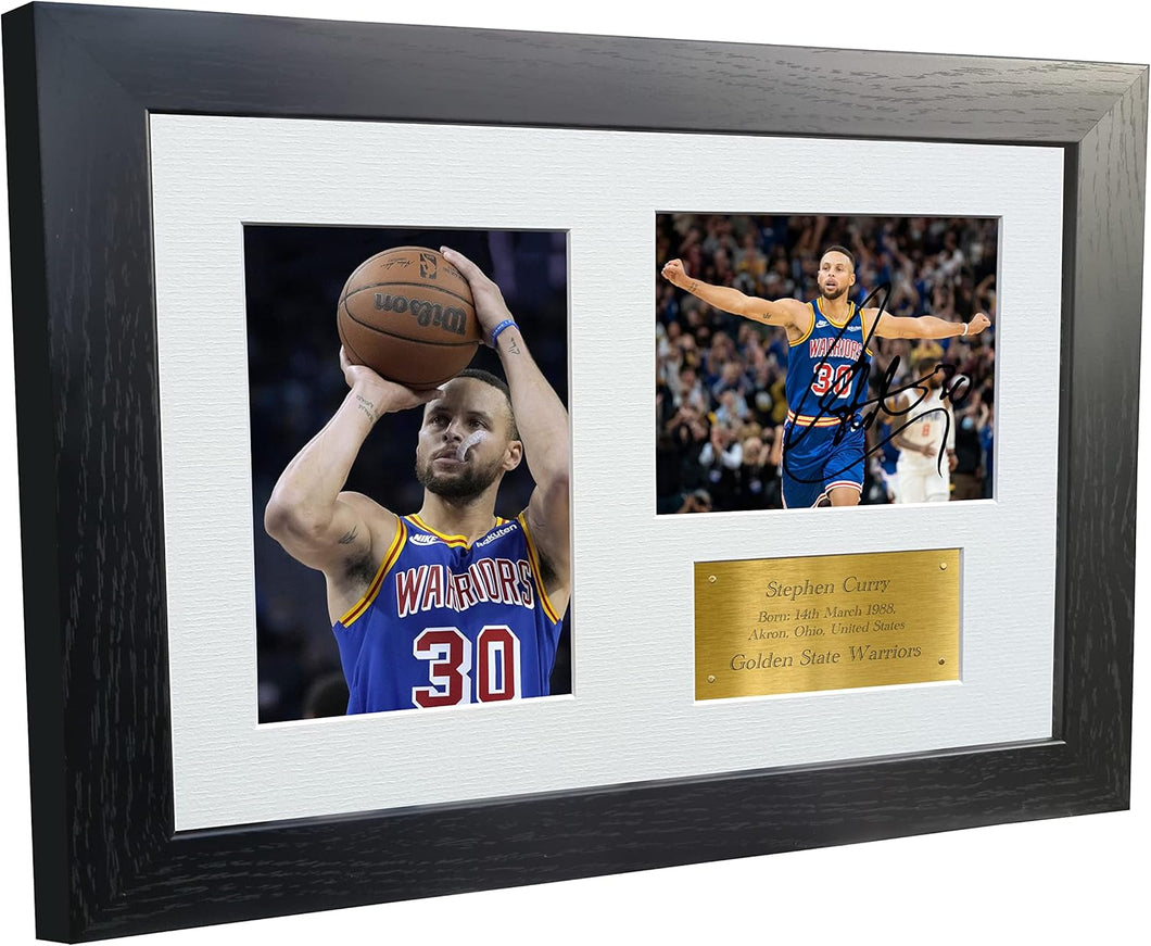 12x8 A4 Stephen Curry Golden State Warriors Autographed Signed Photo Photograph Picture Frame Basketball Poster Gift G