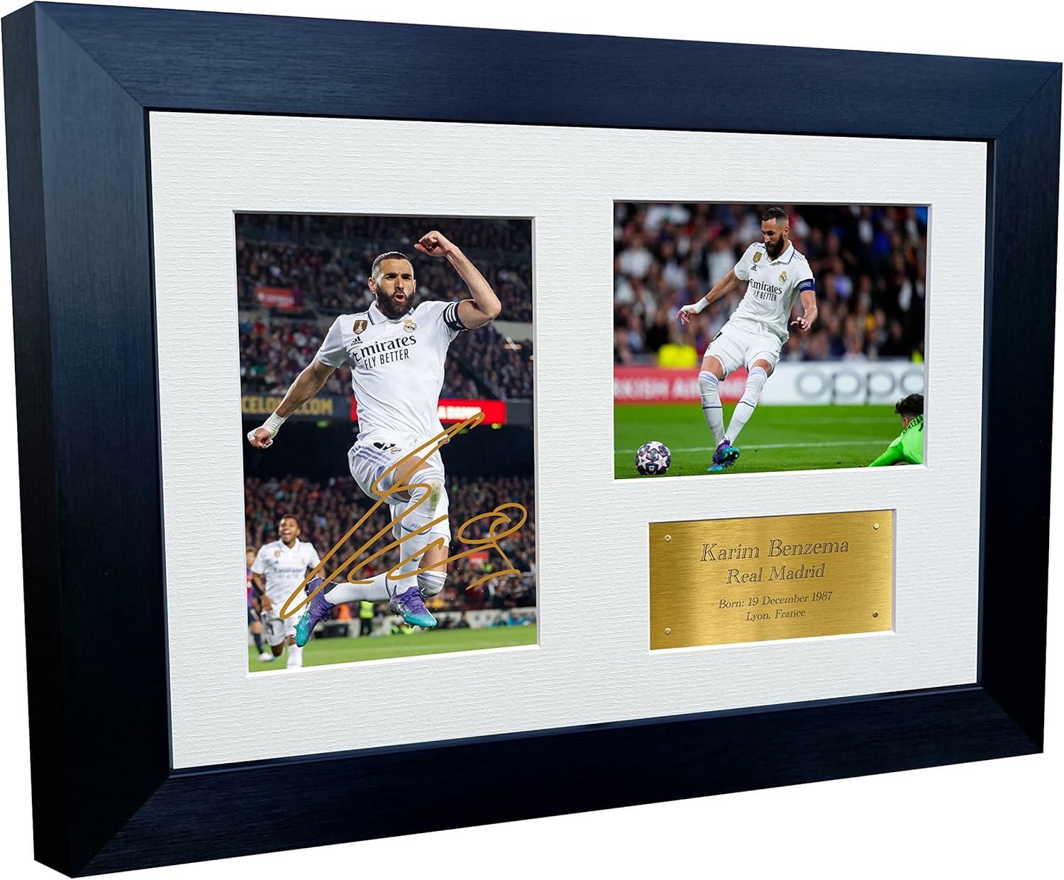 12x8 A4 Karim Benzema 5 Times Champions League Winners Real Madrid Autographed Signed Photo Photograph Picture Frame Football Soccer Poster Gift Triple G